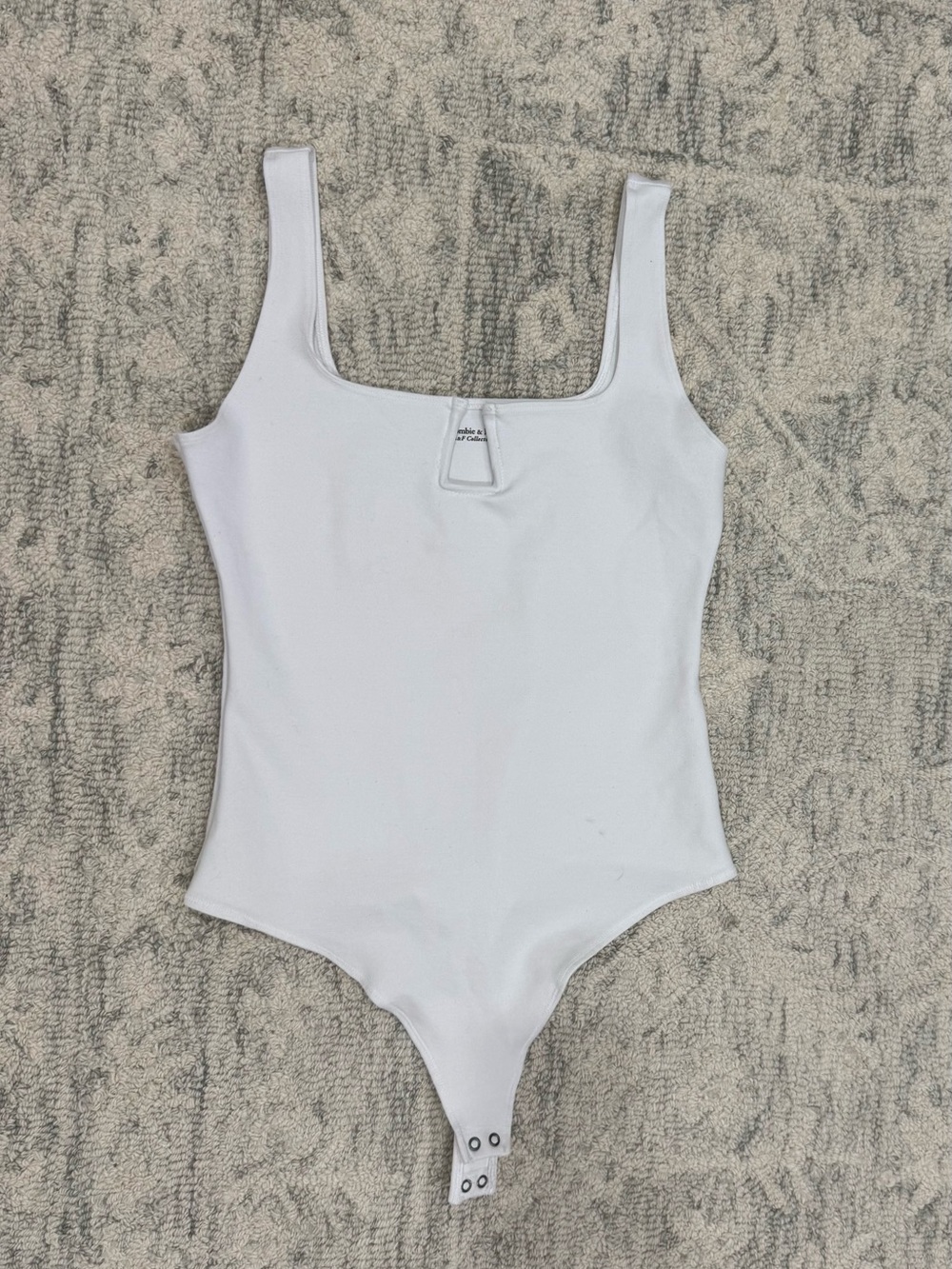 Abercrombie & Fitch White Square Neck Bodysuit Size S